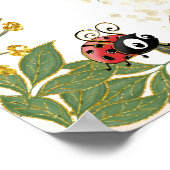 Magische Whimsical Enchanted Forest Fairy & Ladybu Poster (Hoek)