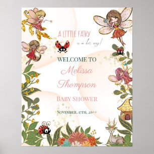 Magische Whimsical Enchanted Forest Fairy & Ladybu Poster