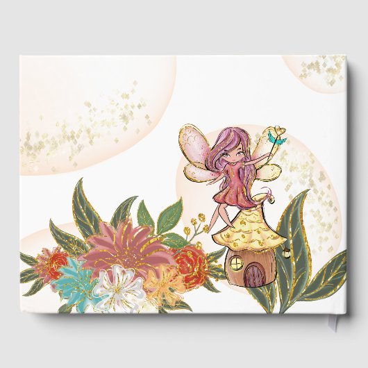 Magische Whimsical Enchanted Forest Fairy Ladybug Gastenboek (Achterkant)