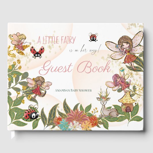 Magische Whimsical Enchanted Forest Fairy Ladybug Gastenboek (Voorkant)