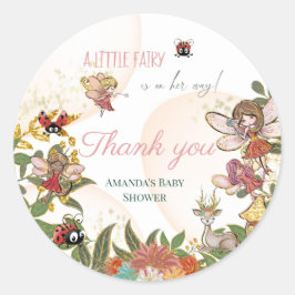 Magische Whimsical Enchanted Forest Fairy Ladybug Ronde Sticker