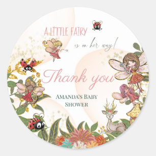 Magische Whimsical Enchanted Forest Fairy Ladybug Ronde Sticker