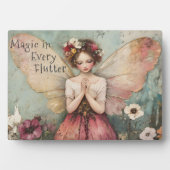 Magische Whimsical Fairy & Flower Garden met Quote Fotoplaat (voorkant)