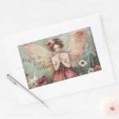 Magische Whimsical Fairy & Flower Garden met Quote Rechthoekige Sticker (Envelop)