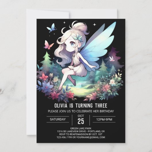 Magische Whimsy Fairy Verjaardag Kaart (Voorkant)