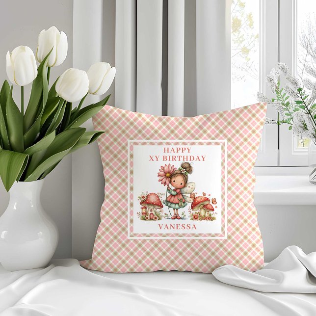 Magische Whimsy Fee 2e Verjaardag Kussensloop Kussen (Magical Whimsy Fairy 2nd Birthday Throw Pillow)
