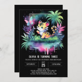 Magische Whimsy Tiger Verjaardag Kaart (Voorkant / Achterkant)