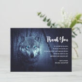 Magische Wilde Wolf met Amazing Blue Eyes Bedankkaart (Staand voorkant)