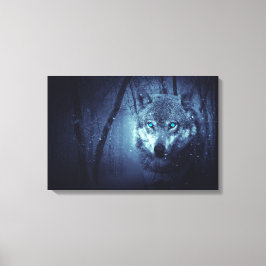 Magische Wilde Wolf met Amazing Blue Eyes Canvas Afdruk