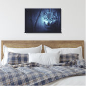 Magische Wilde Wolf met Amazing Blue Eyes Canvas Afdruk (Insitu (Slaapkamer))