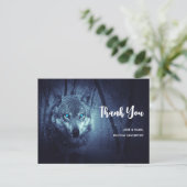 Magische Wilde Wolf met Amazing Blue Eyes Dank je Briefkaart (Staand voorkant)