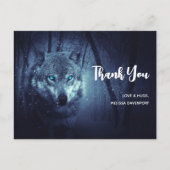 Magische Wilde Wolf met Amazing Blue Eyes Dank je Briefkaart (Voorkant)
