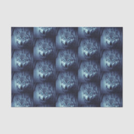 Magische Wilde Wolf met Amazing Blue Eyes gepatter Tissuepapier