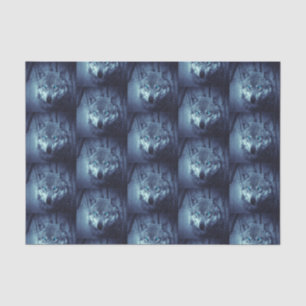 Magische Wilde Wolf met Amazing Blue Eyes gepatter Tissuepapier