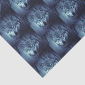 Magische Wilde Wolf met Amazing Blue Eyes gepatter Tissuepapier (Detail)