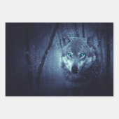 Magische Wilde Wolf met Amazing Blue Eyes Inpakpapier Vel (Voorkant 2)