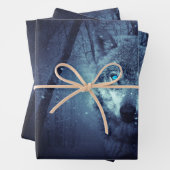 Magische Wilde Wolf met Amazing Blue Eyes Inpakpapier Vel (In situ)