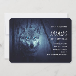 Magische Wilde Wolf met Amazing Blue Eyes Kaart