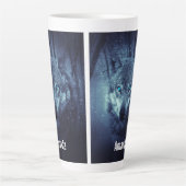 Magische Wilde Wolf met Amazing Blue Eyes Latte Mok (Voorkant)