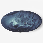 Magische Wilde Wolf met Amazing Blue Eyes Papieren Bordje (Gekanteld)