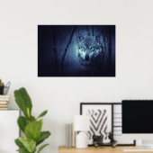 Magische Wilde Wolf met Amazing Blue Eyes Poster (Thuiskantoor)