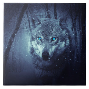 Magische Wilde Wolf met Amazing Blue Eyes Tegeltje