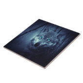 Magische Wilde Wolf met Amazing Blue Eyes Tegeltje (Zijkant)