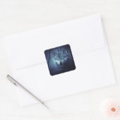 Magische Wilde Wolf met Amazing Blue Eyes Vierkante Sticker (Envelop)