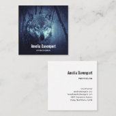 Magische Wilde Wolf met Amazing Blue Eyes Vierkante Visitekaartje (Voorkant / Achterkant)