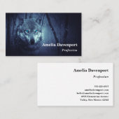 Magische Wilde Wolf met Amazing Blue Eyes Visitekaartje (Voorkant / Achterkant)