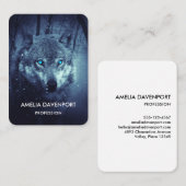 Magische Wilde Wolf met Amazing Blue Eyes Visitekaartje (Voorkant / Achterkant)