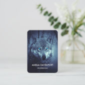 Magische Wilde Wolf met Amazing Blue Eyes Visitekaartje (Staand voorkant)
