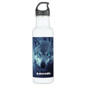 Magische Wilde Wolf met Amazing Blue Eyes Waterfles (Voorkant)
