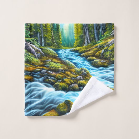 Magische Wilderness Bubbling Brook Bad Handdoek (Wasdoekje)