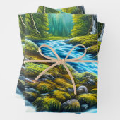 Magische Wilderness Bubbling Brook Inpakpapier Vel (In situ)