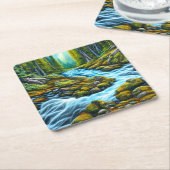 Magische Wilderness Bubbling Brook Kartonnen Onderzetters (Schuin)