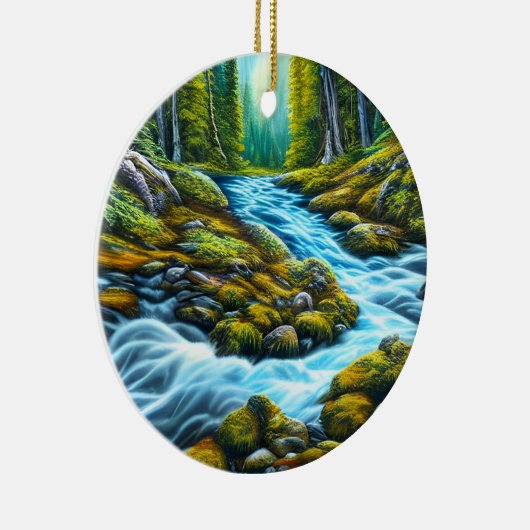 Magische Wilderness Bubbling Brook Keramisch Ornament (Rechts)