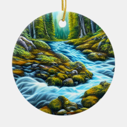 Magische Wilderness Bubbling Brook Keramisch Ornament (Voorkant)
