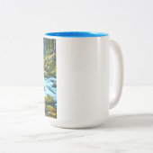 Magische Wilderness Bubbling Brook Tweekleurige Koffiemok (Voorkant rechts)