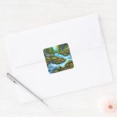 Magische Wilderness Bubbling Brook Vierkante Sticker (Envelop)
