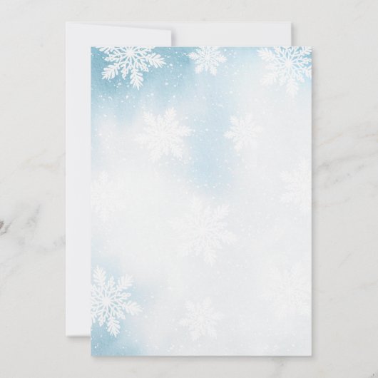 Magische winter, bevroren sneeuwprinses vorige dag kaart (Achterkant)