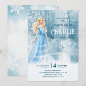 Magische winter, bevroren sneeuwprinses vorige dag kaart (Voorkant / Achterkant)