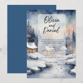Magische winter bruiloft uitnodigingen (Voorkant / Achterkant)