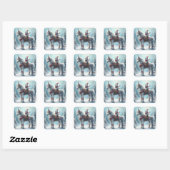 Magische Winter Eenhoorn & Kat Sticker – Festieve  (Vel)