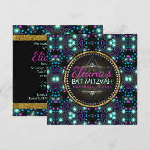 Magische Winter Glitter Bat Mitzvah Uitnodiging