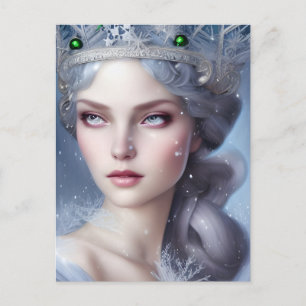 Magische Winter Koningin Portret Briefkaart