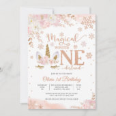 Magische Winter ONEderland Uitnodiging (Voorkant)