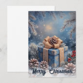 Magische Winter Prettig Kerstcadeau Scene (Voorkant / Achterkant)