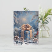 Magische Winter Prettig Kerstcadeau Scene (Staand voorkant)