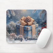 Magische Winter Prettig Kerstcadeau Scene Muismat (Met muis)